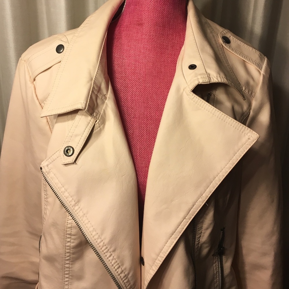 Nordstrom Light Pink Leather Utility Jacket